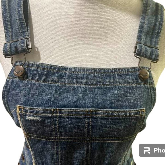 JOE'S Denim Skirtall Overall Mini Skirt Collector's Edition SELVEDGE Den… - Picture 14 of 16